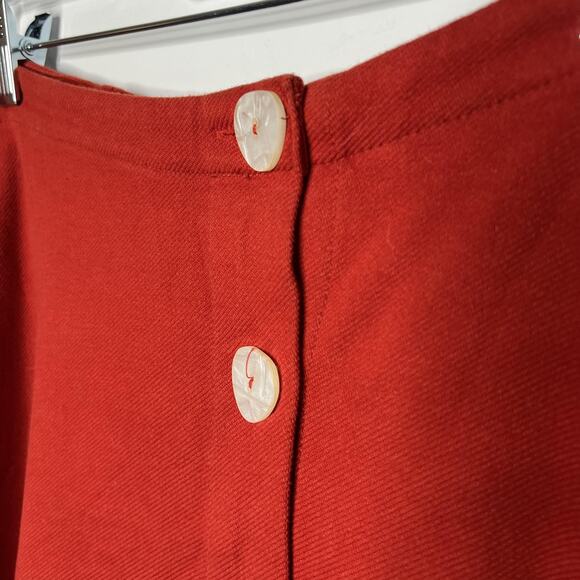 IDA Skirt Womens Small Red Button Front Boho Midi Elastic Waist Brazil - Picture 5 of 8